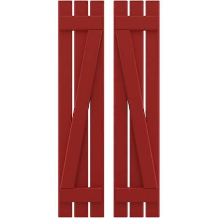 Americraft 3-Board (2 Batten) Wood Spaced Board-n-Batten Shutters W/ Z-Bar, ARW102SB311X59BRH